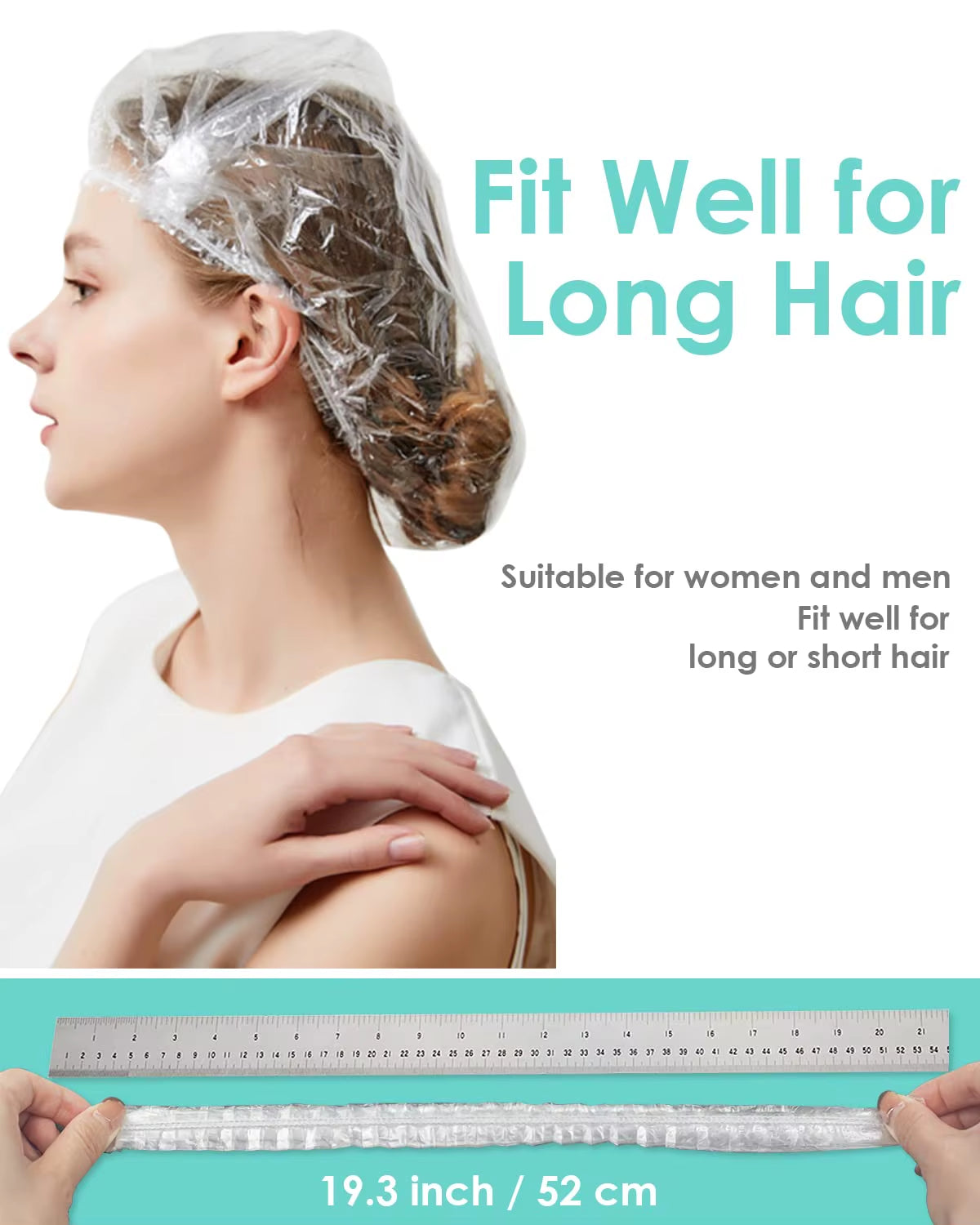 Hotel Travel Extra Large Bath Caps Plastic Clear Hair Cap Waterproof Biodegradable Disposable Shower Cap for Women Waterproof