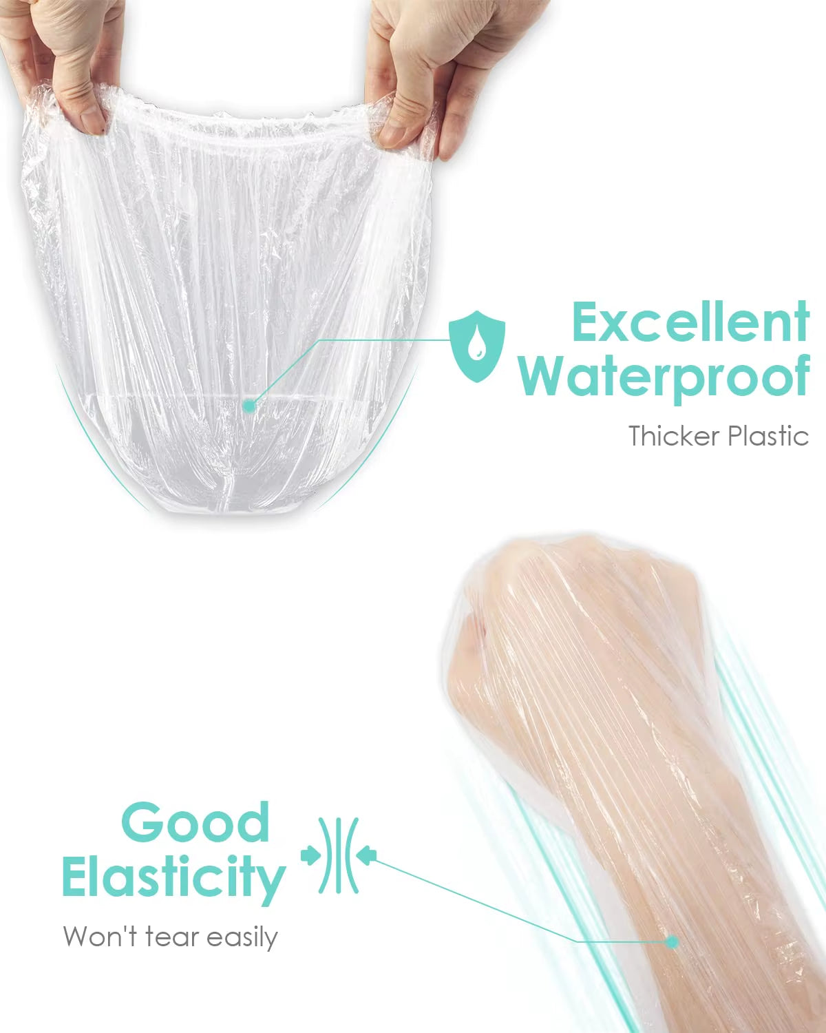 Hotel Travel Extra Large Bath Caps Plastic Clear Hair Cap Waterproof Biodegradable Disposable Shower Cap for Women Waterproof