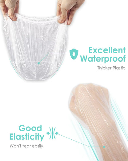 Hotel Travel Extra Large Bath Caps Plastic Clear Hair Cap Waterproof Biodegradable Disposable Shower Cap for Women Waterproof