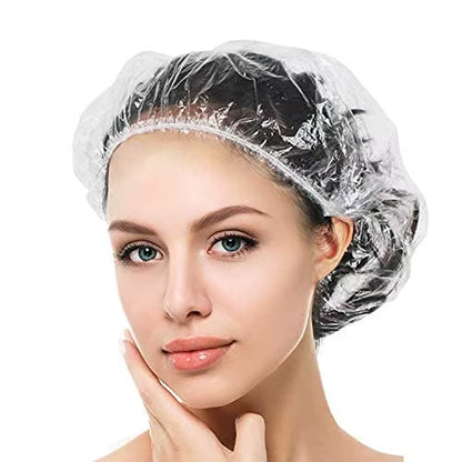 Hotel Travel Extra Large Bath Caps Plastic Clear Hair Cap Waterproof Biodegradable Disposable Shower Cap for Women Waterproof