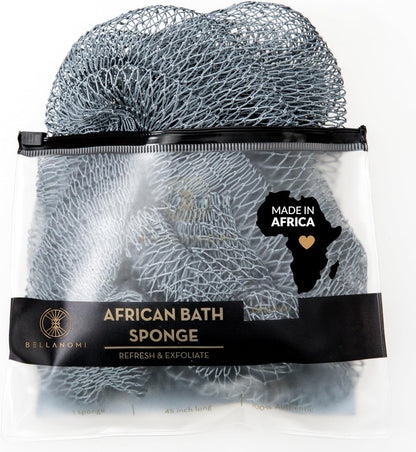 African Exfoliating Net Sponge, Authentic, Ethically Sourced from Nigeria, 45 Inches Long, Back Scrubber for Daily Use (Slate)