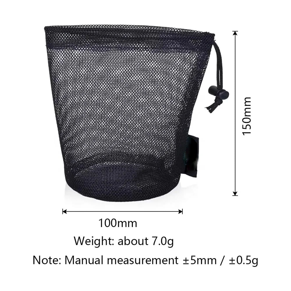 Durable Nylon Mesh Drawstring Bag Cutlery Bottle Pot Pan Kettle Storage Ditty Bag for Travel Stuff Sack