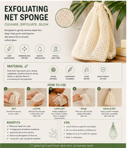 African Exfoliating Net Sponge | Smoother Skin in Minutes