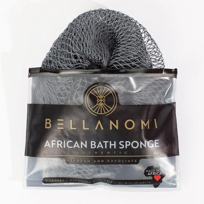 African Exfoliating Net Sponge, Authentic, Ethically Sourced from Nigeria, 45 Inches Long, Back Scrubber for Daily Use (Slate)